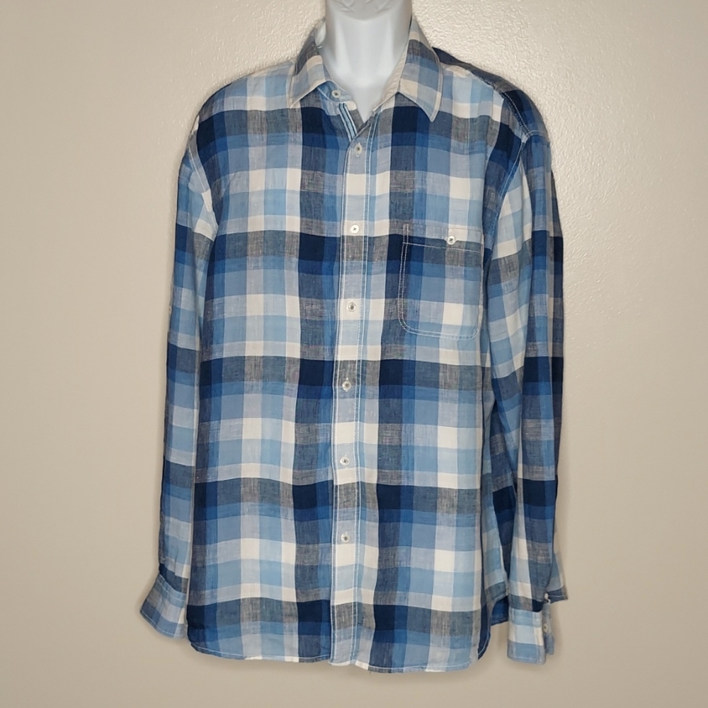 BUGATCHI UOMO | PLAID | BUTTON DOWN SHIRT | SIZE XL